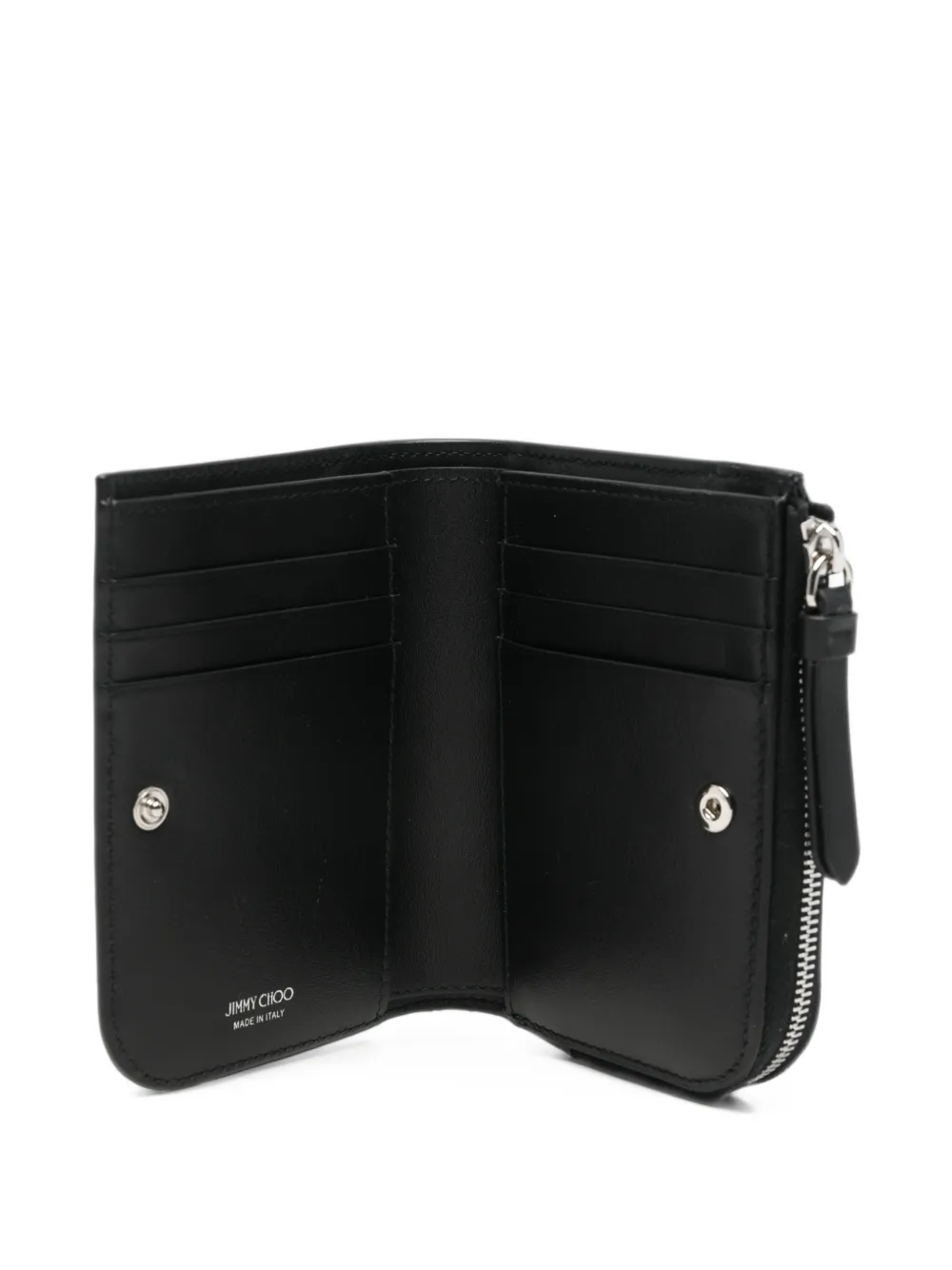 Jimmy Choo star-studded leather wallet Zwart