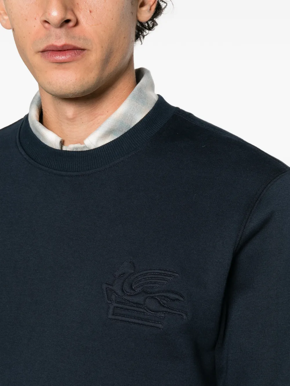 ETRO Pegaso embroidered sweatshirt Blauw