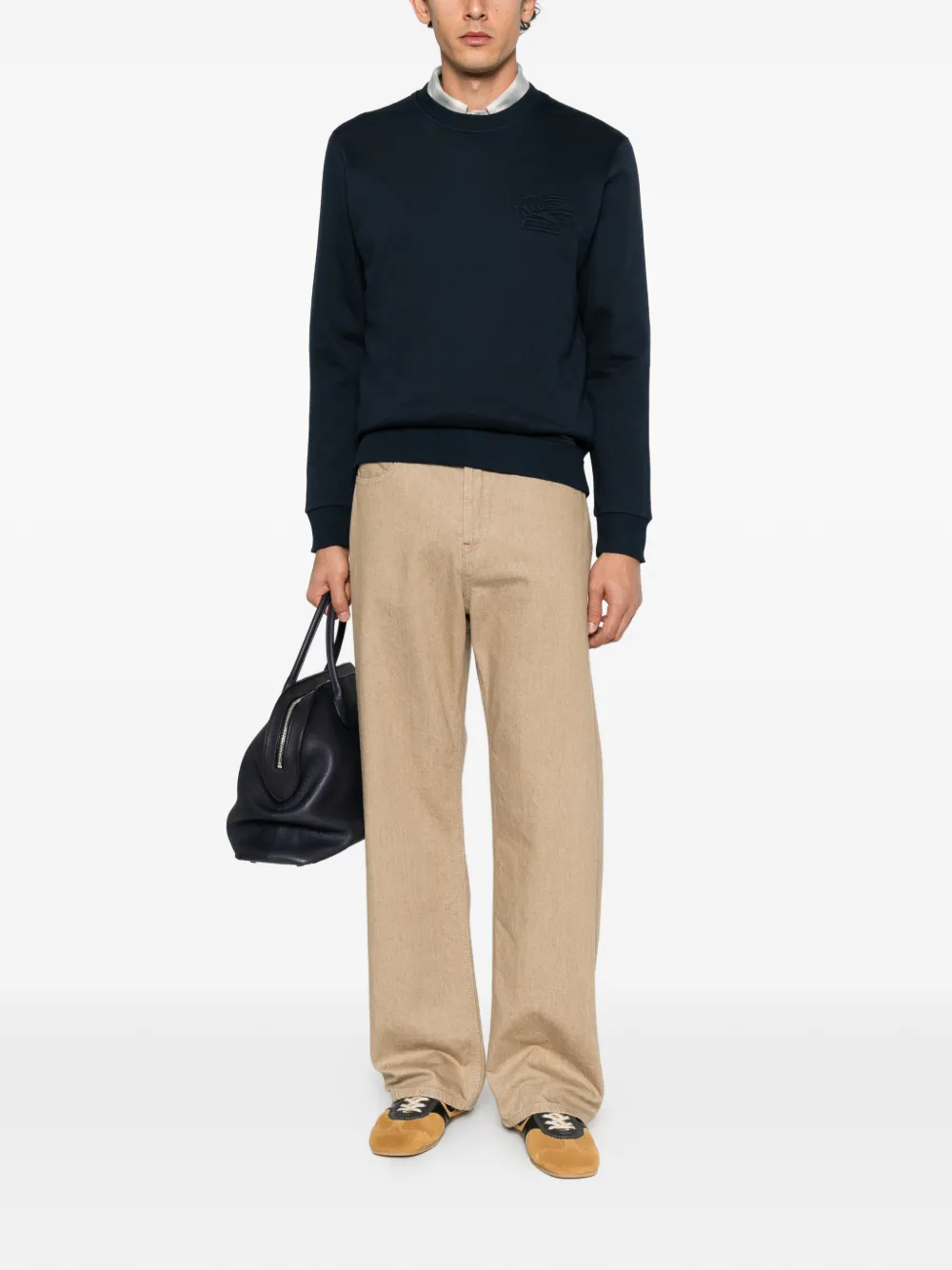 ETRO Pegaso embroidered sweatshirt Blauw
