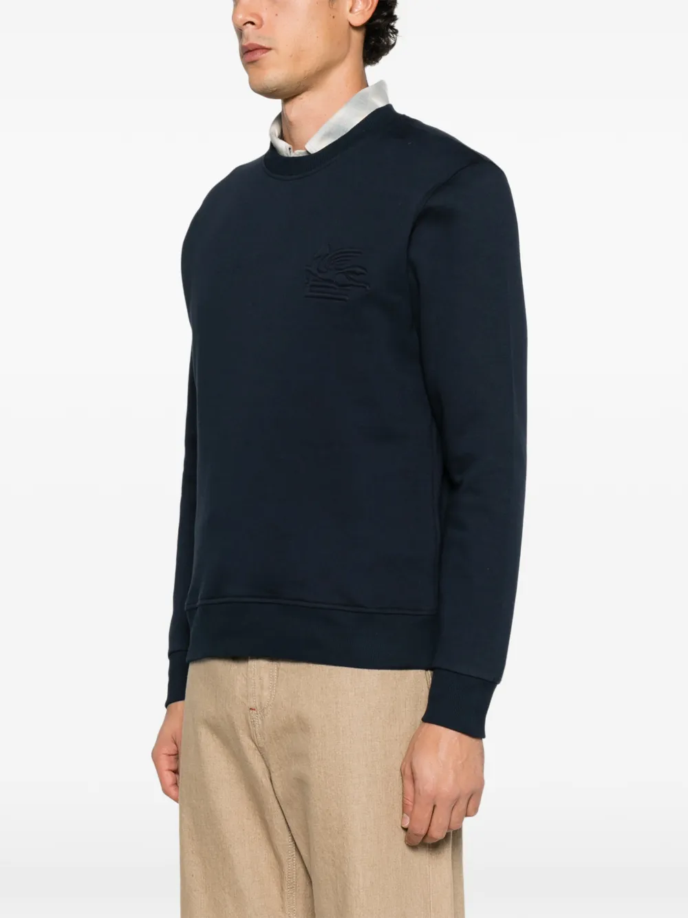ETRO Pegaso embroidered sweatshirt Blauw