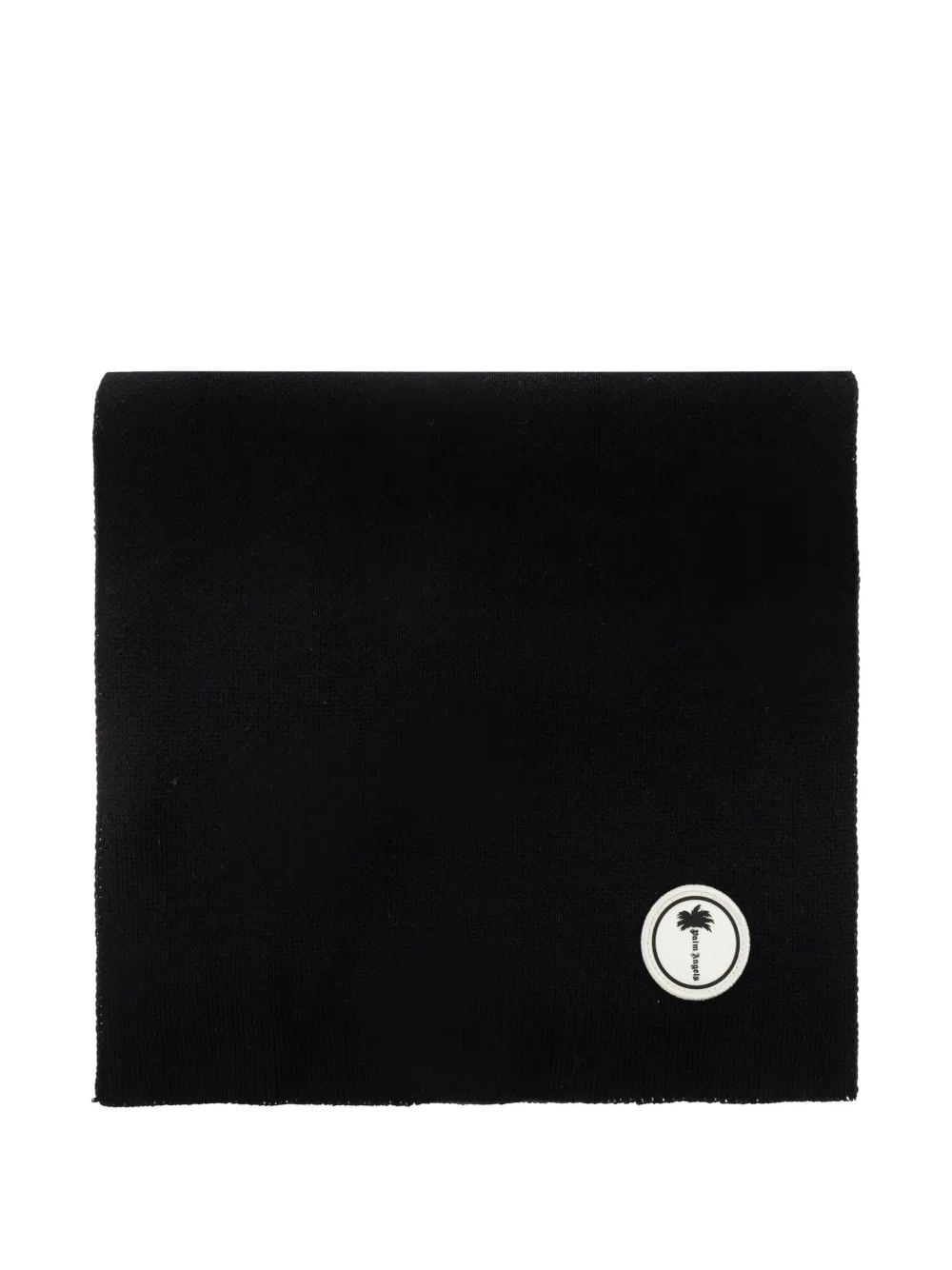 Palm Angels logo-patch knitted scarf Zwart