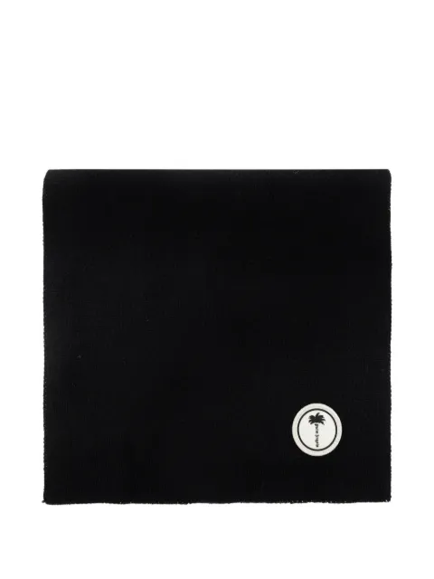 Palm Angels logo-patch knitted scarf