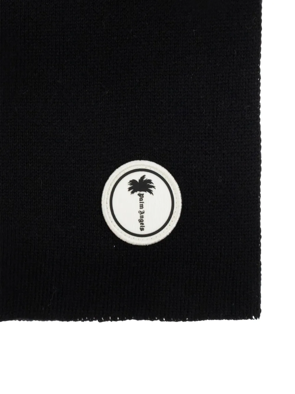Palm Angels logo-patch knitted scarf Zwart