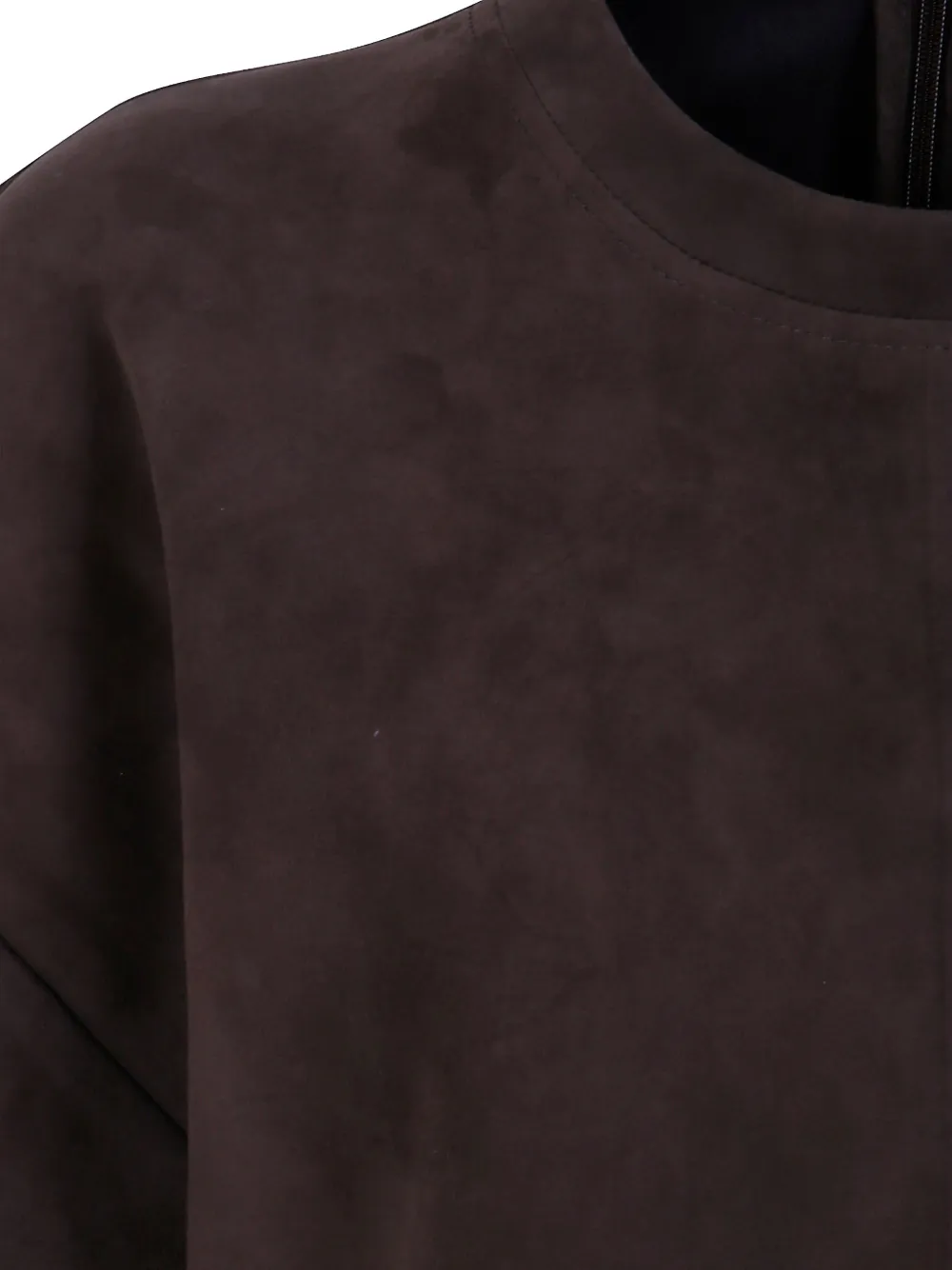 Max Mara suede blouse Bruin
