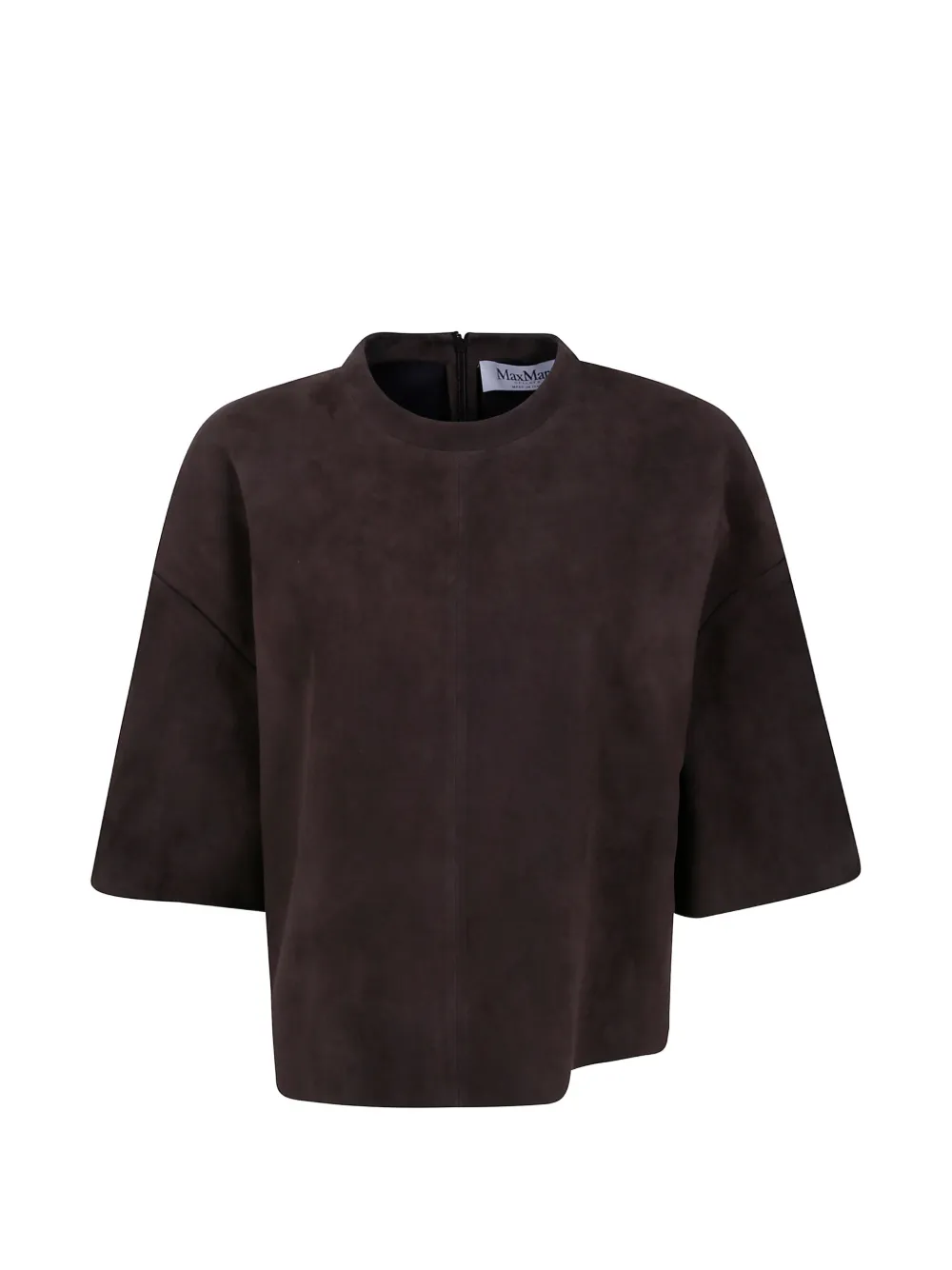 Max Mara suede blouse Bruin