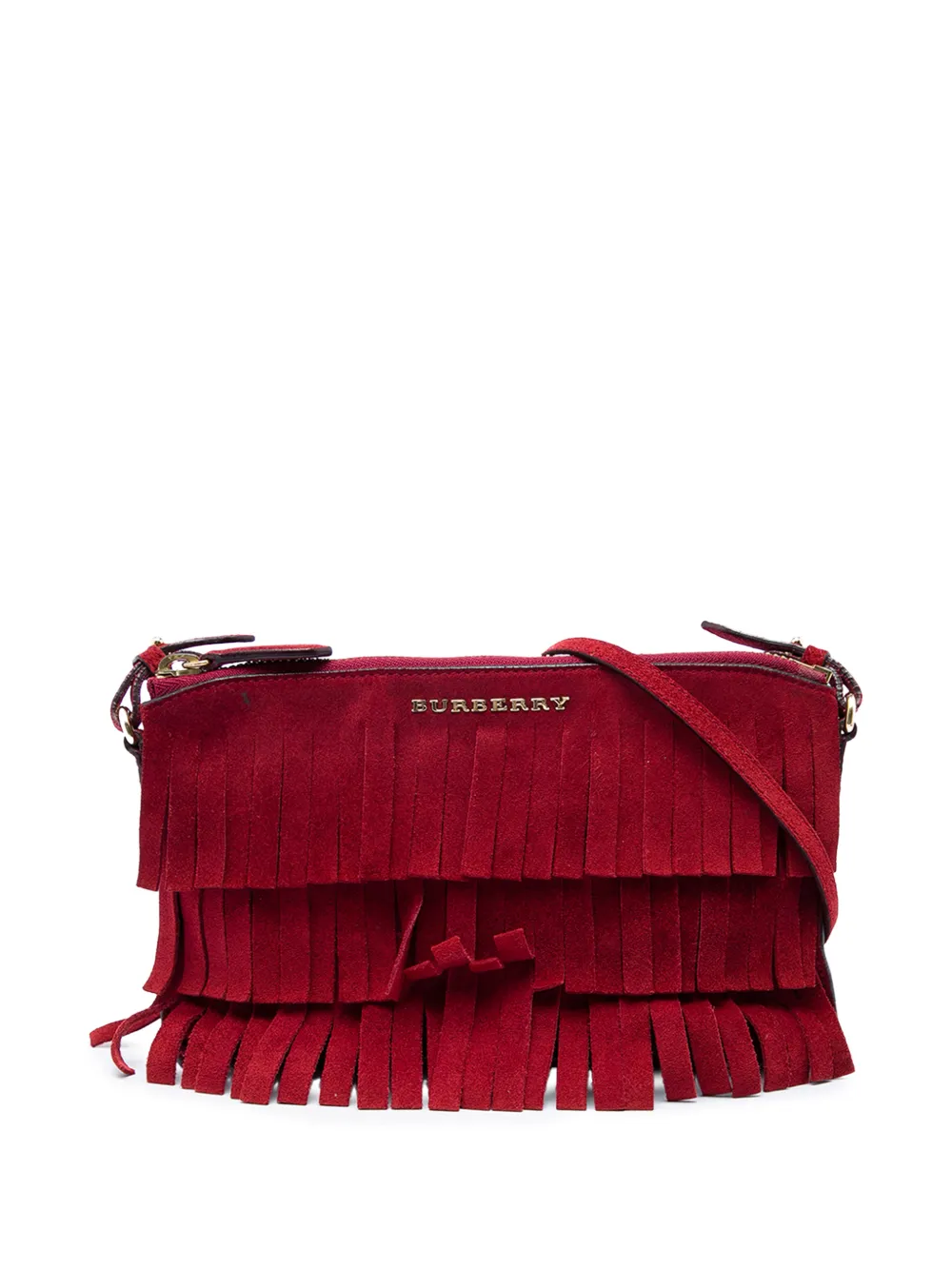 Burberry Pre-Owned 2000-2017 Suede Peyton Fringe crossbody bag - Rot