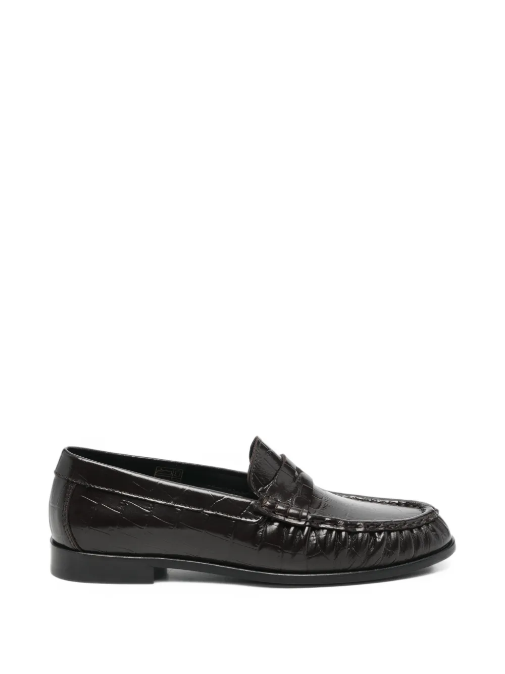 POEVE croc-effect leather loafers - Braun