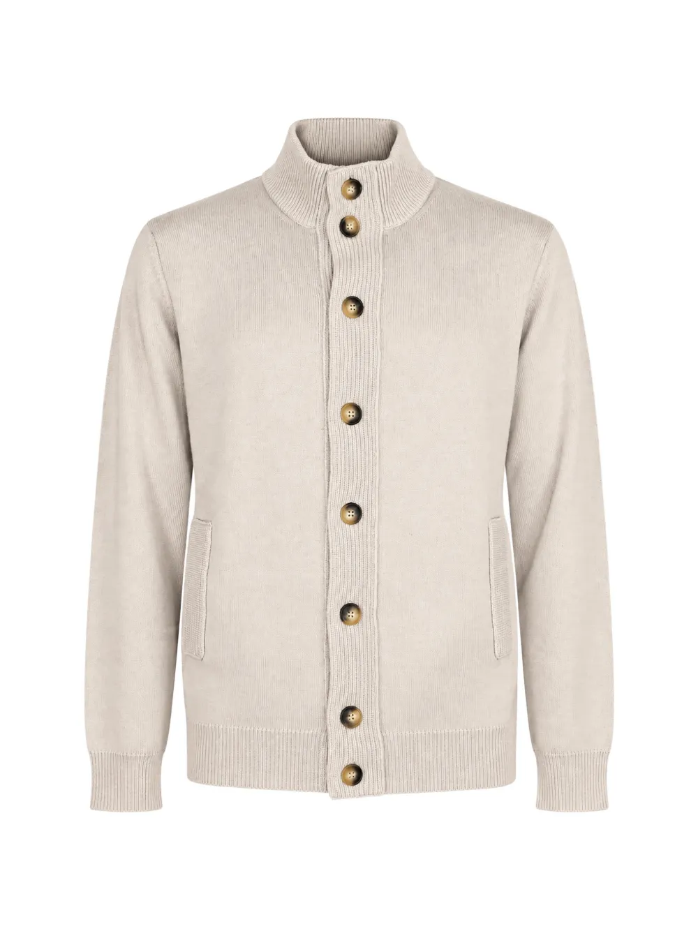 Kangra high-neck buttoned cardigan - Toni neutri