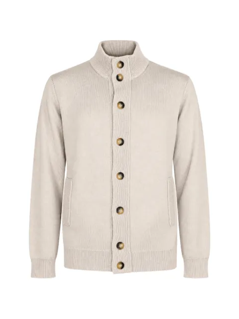 Kangra high-neck buttoned cardigan
