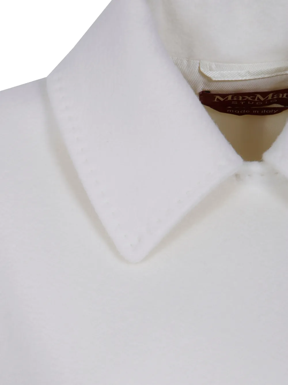 Max Mara Bcollag scheerwollen jas met ceintuur Wit