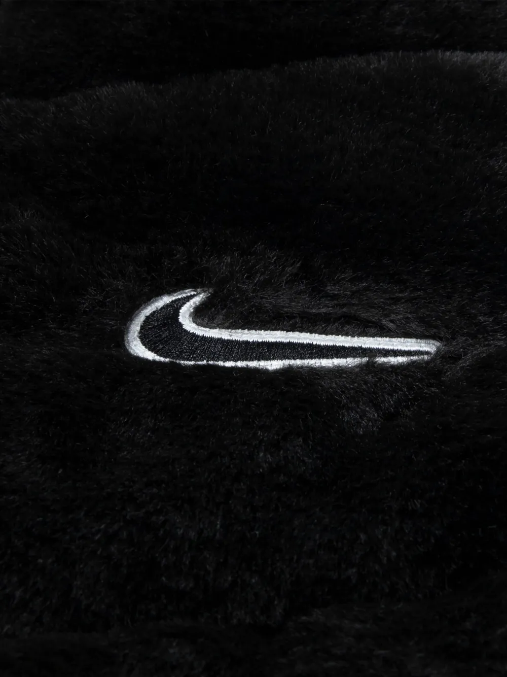 Nike Kids faux-fur padded jacket Zwart