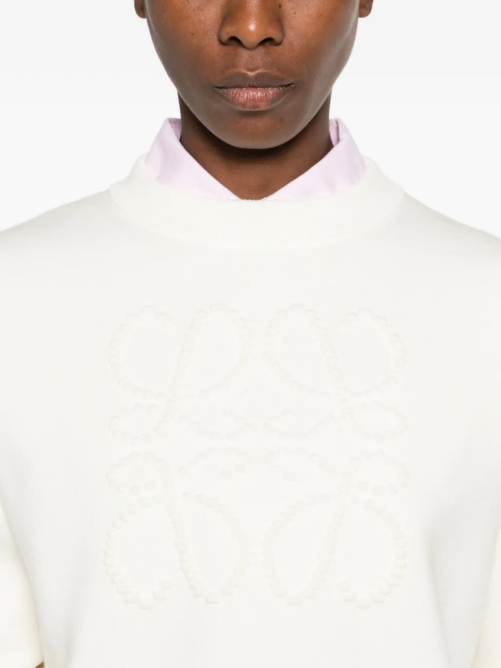 LOEWE Anagram-motif cropped sweater Beige