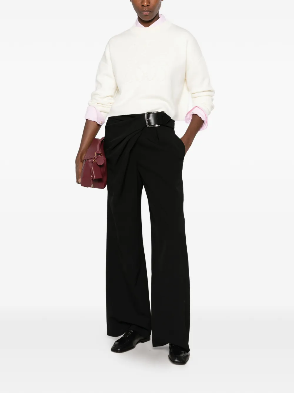LOEWE Anagram-motif cropped sweater Beige