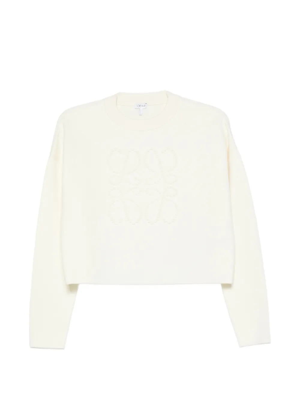 LOEWE Anagram-motif cropped sweater Beige