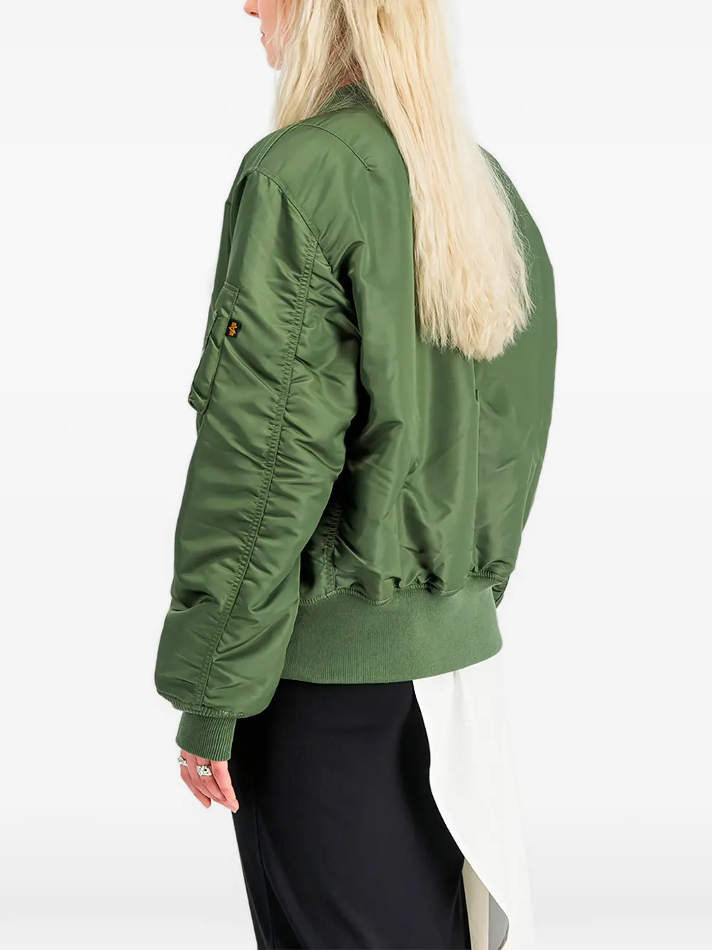 Alpha Industries MA-1 Heritage logo-tag bomber jacket Groen