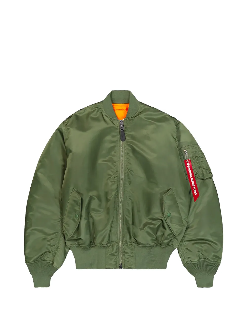 Alpha Industries MA-1 Heritage logo-tag bomber jacket Groen