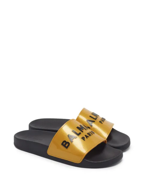 Balmain Pre-Owned logo-print rubber slides