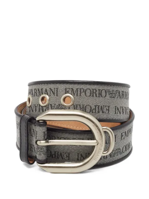 Emporio Armani Pre-Owned logo-print buckle belt