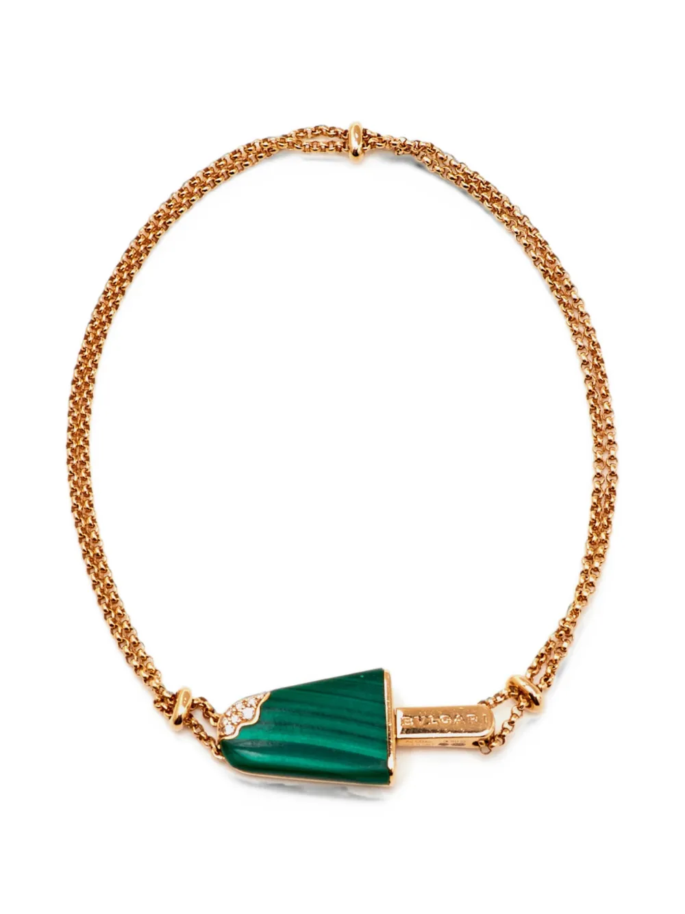 Pre-owned Bvlgari Gelati Malachite Bracelet In 粉色