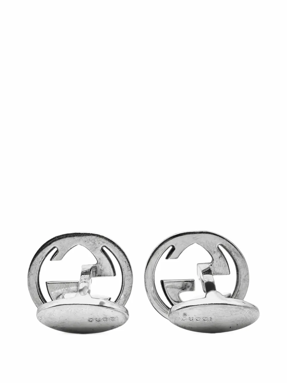 Pre-owned Gucci Gg Sterling Silver Cufflinks