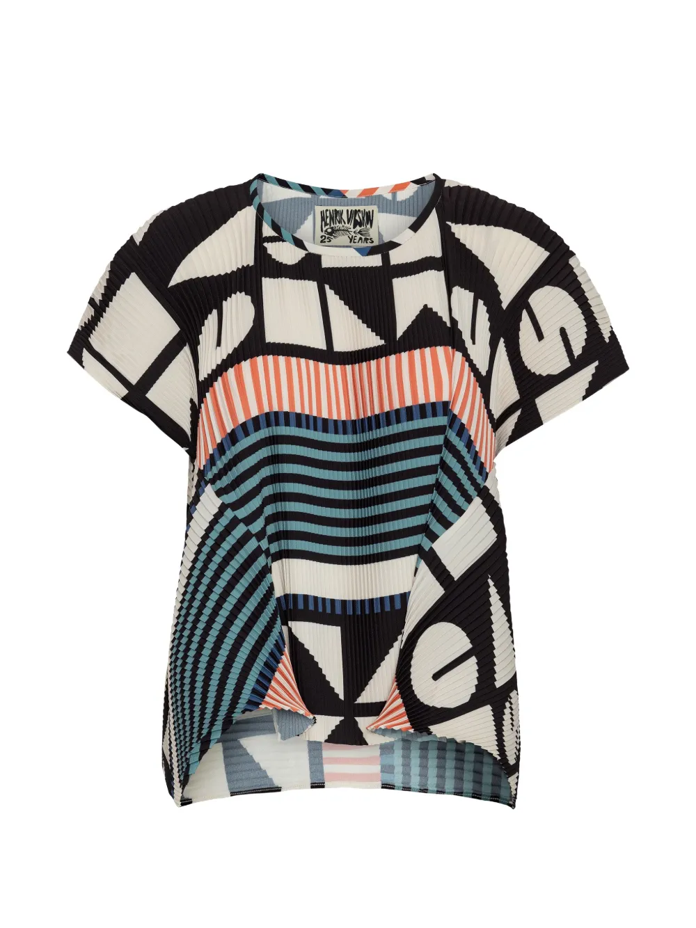 Henrik Vibskov Thumb plisse geometric-print blouse Zwart