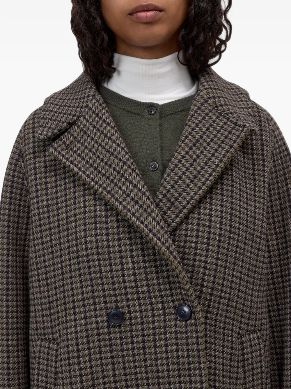 Closed double-breasted checked coat Bruin
