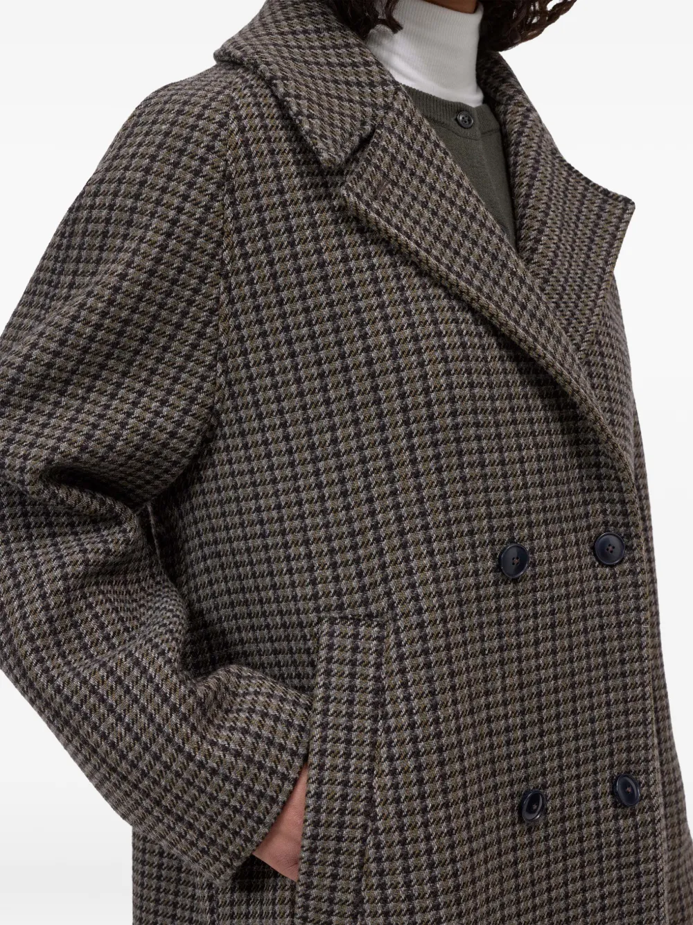 Closed double-breasted checked coat Bruin