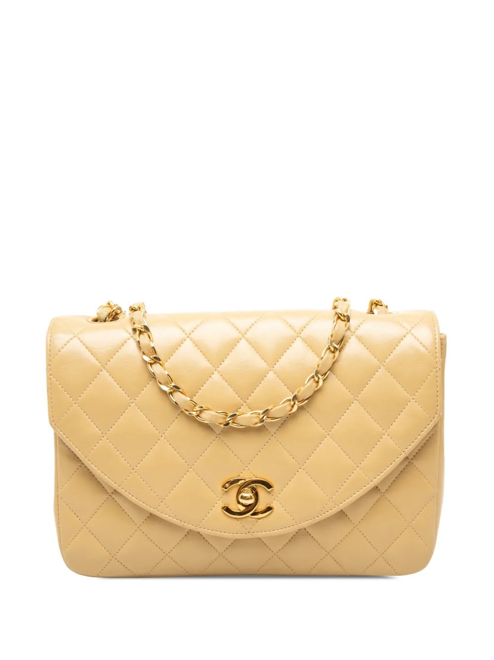 CHANEL Pre-Owned 1986-1988 CC Quilted Lambskin Round Flap crossbody bag - Neutrals