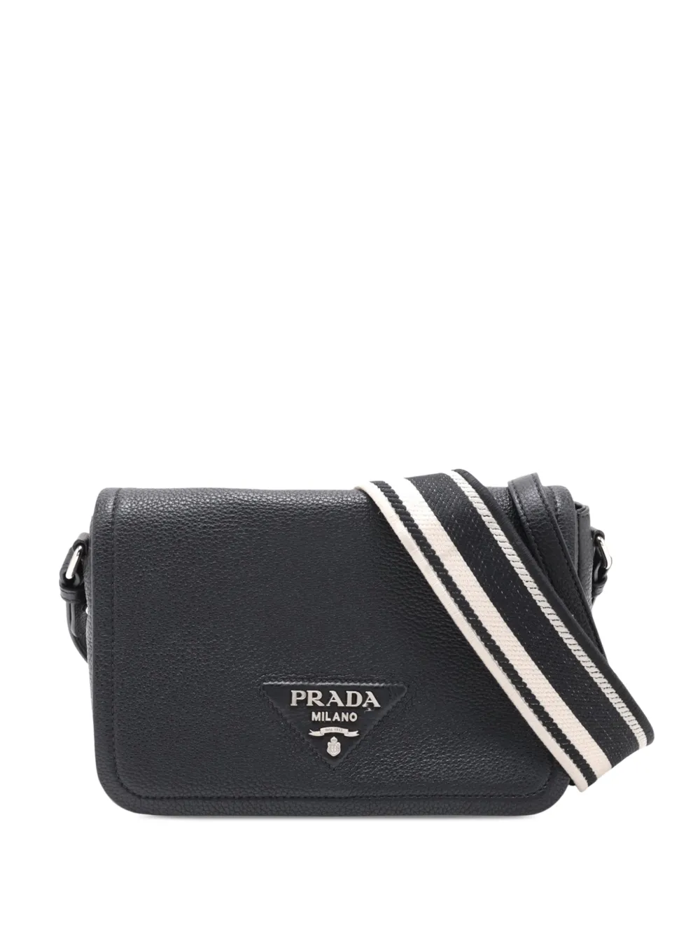 Prada Pre-Owned 2010-2026 Vitello Daino Soft Flap satchel - Black