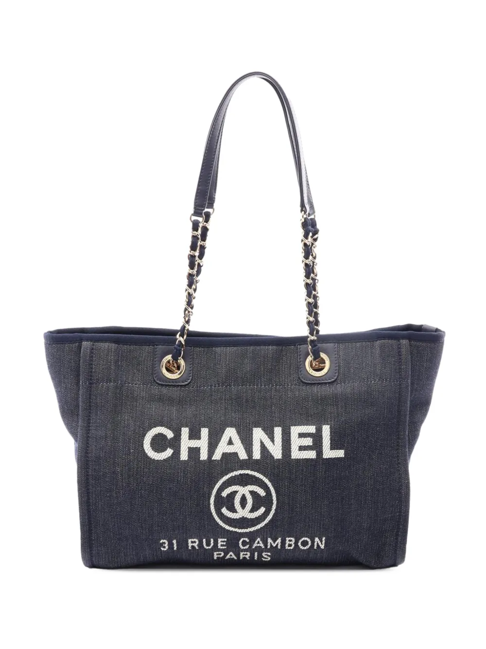 CHANEL Pre-Owned 2012-2013 Small Denim Deauville tote bag - Blau