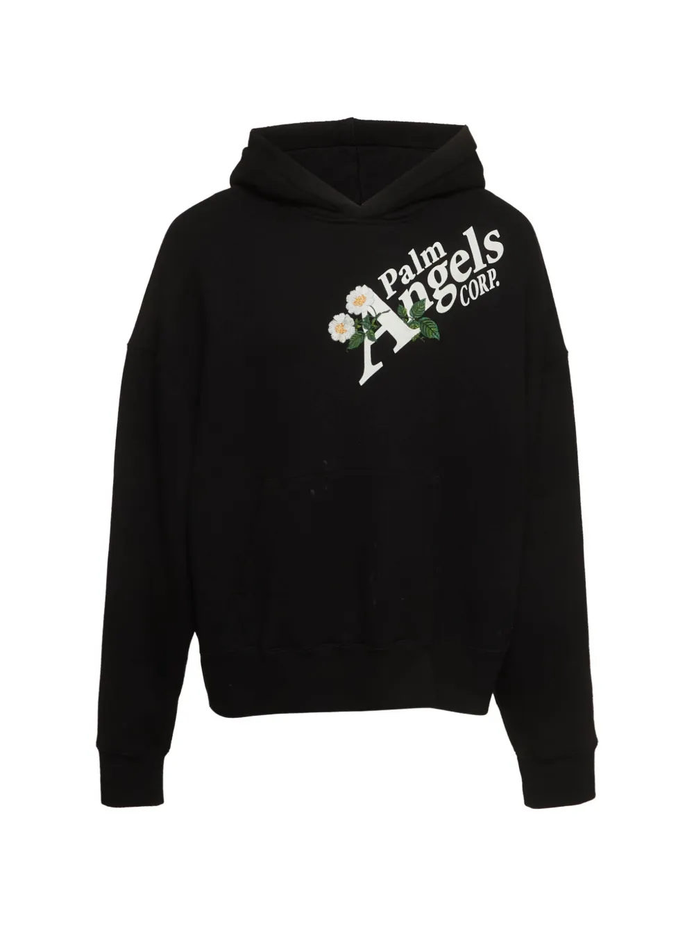 Palm Angels Daisy logo-print cotton hoodie - Black