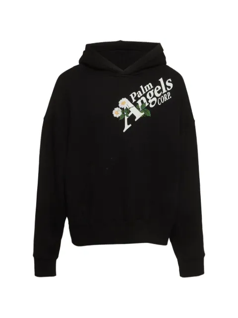 Palm Angels Daisy logo-print cotton hoodie