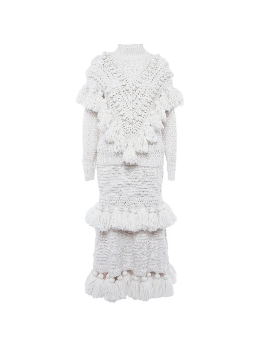 ZIMMERMANN crochet sweater and skirt set - Toni neutri