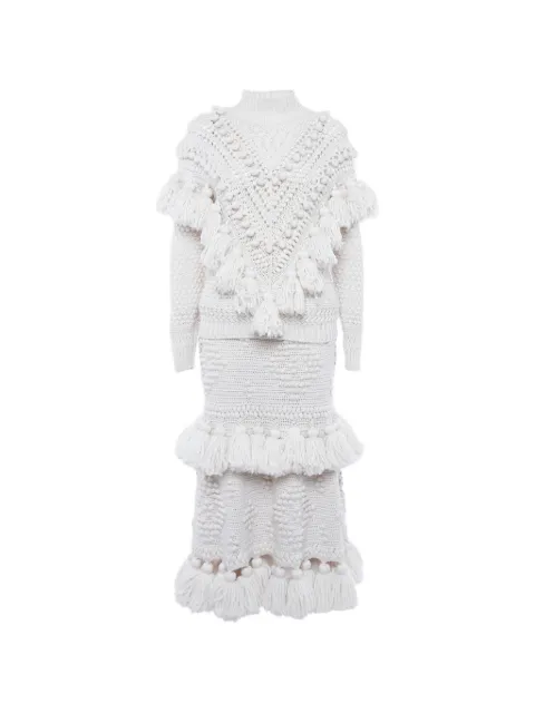 ZIMMERMANN crochet sweater and skirt set