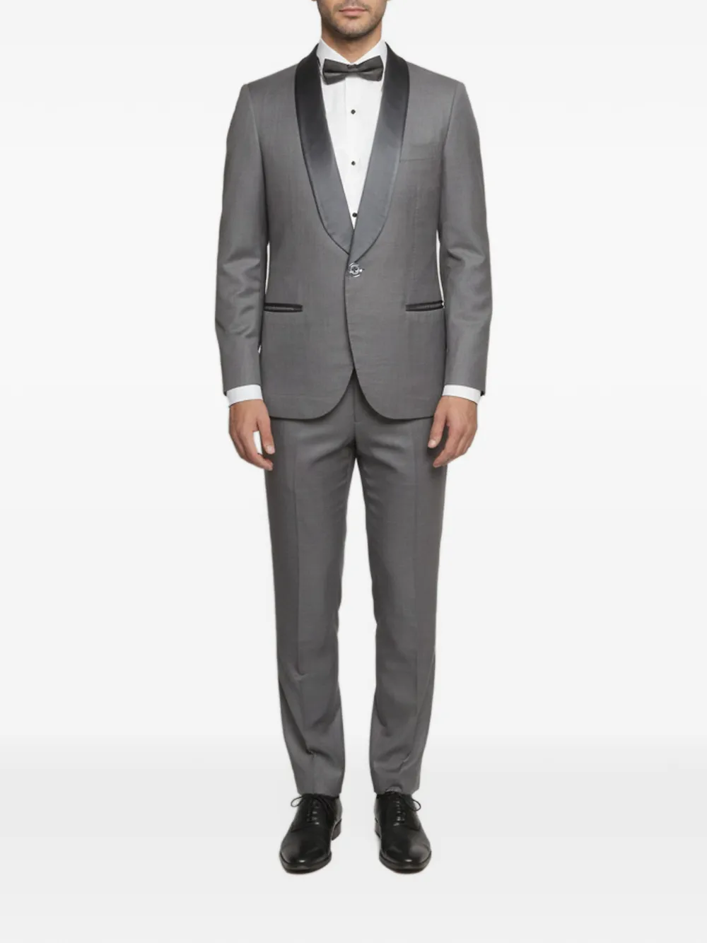 Brunello Cucinelli Vintage satin-trim tuxedo suit - Grigio