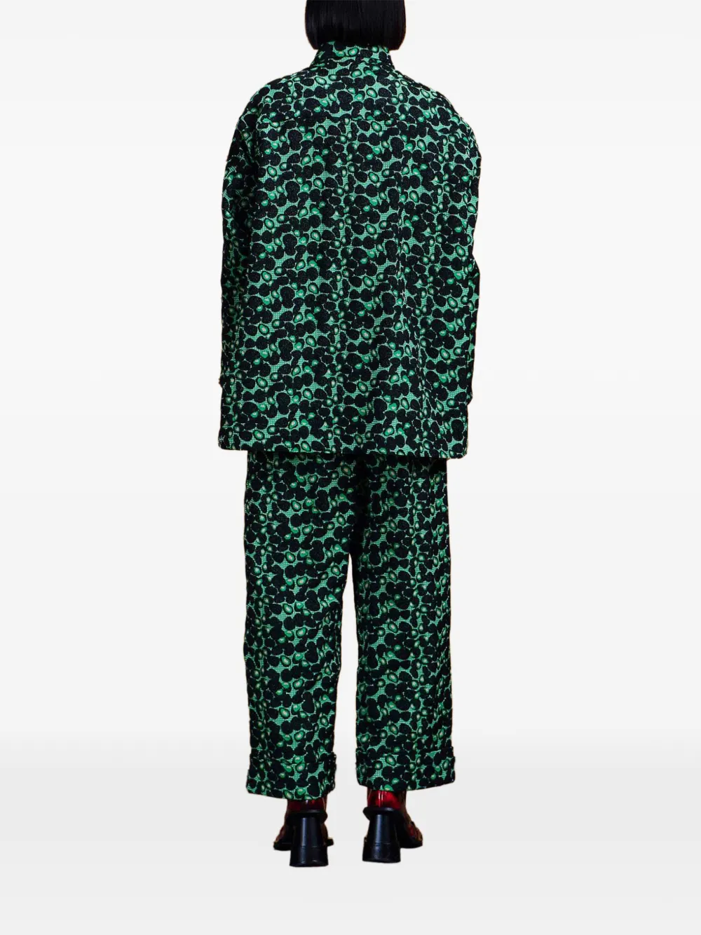 Henrik Vibskov Say Cotton Pants berry-pattern trousers Groen