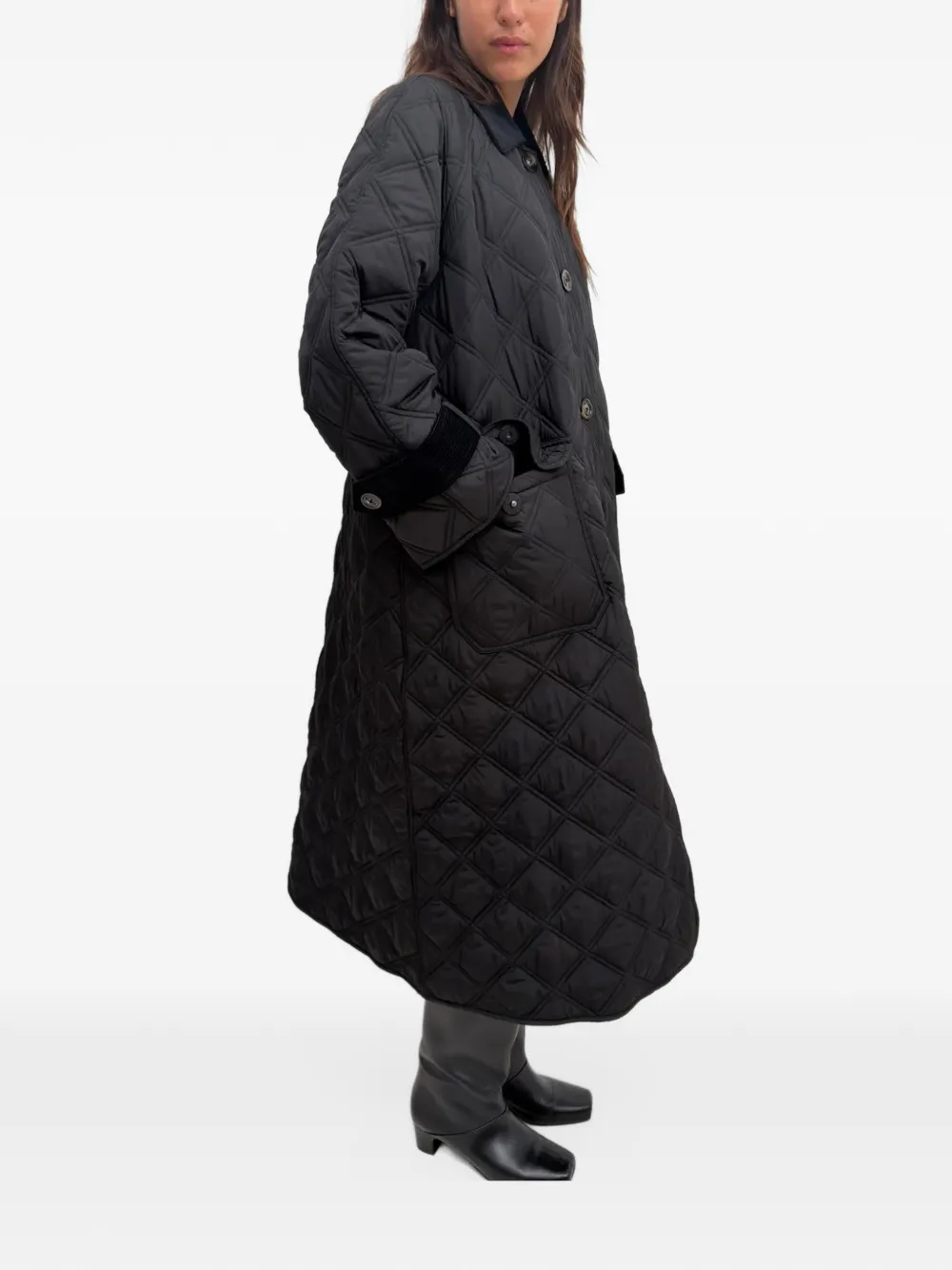 Rodebjer The Yuna quilted coat Zwart