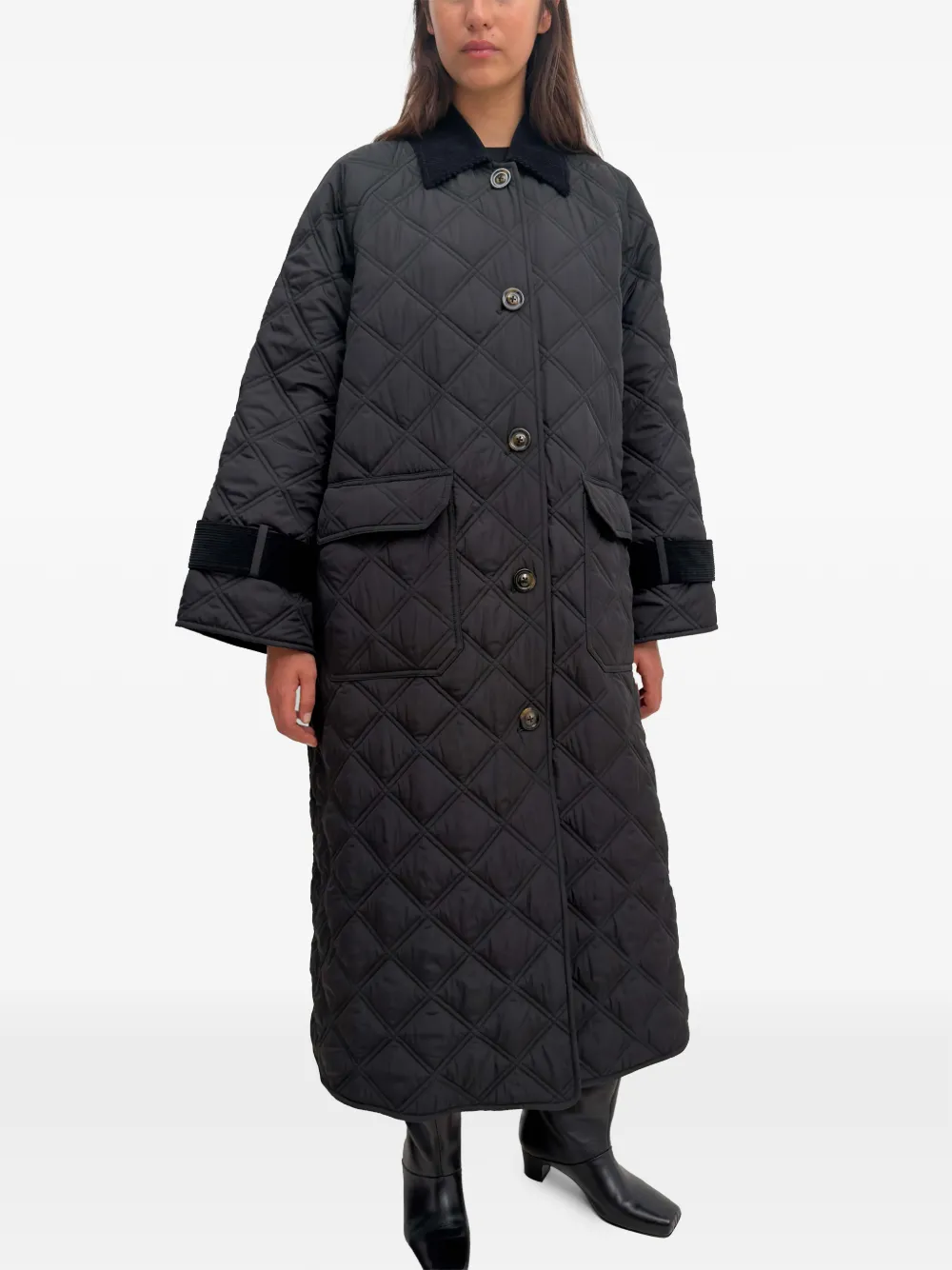 Rodebjer The Yuna quilted coat Zwart