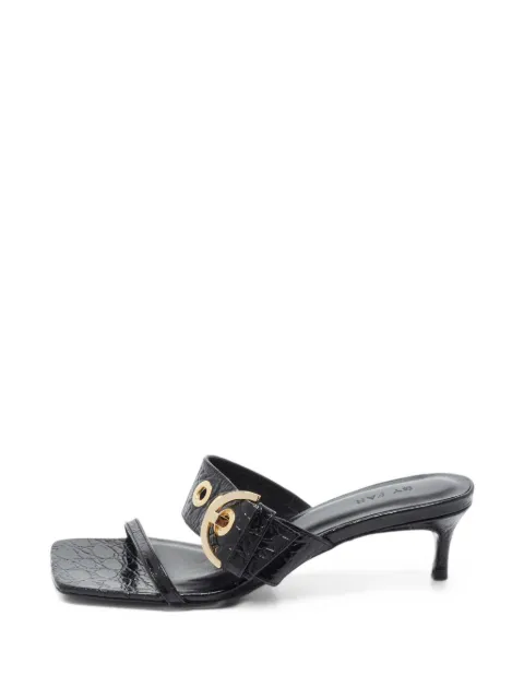 BY FAR croc-embossed buckled sandals