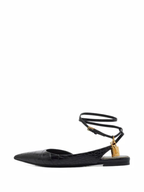 Tom Ford Vintage Ballerinas mit Schloss und Knöchelriemen