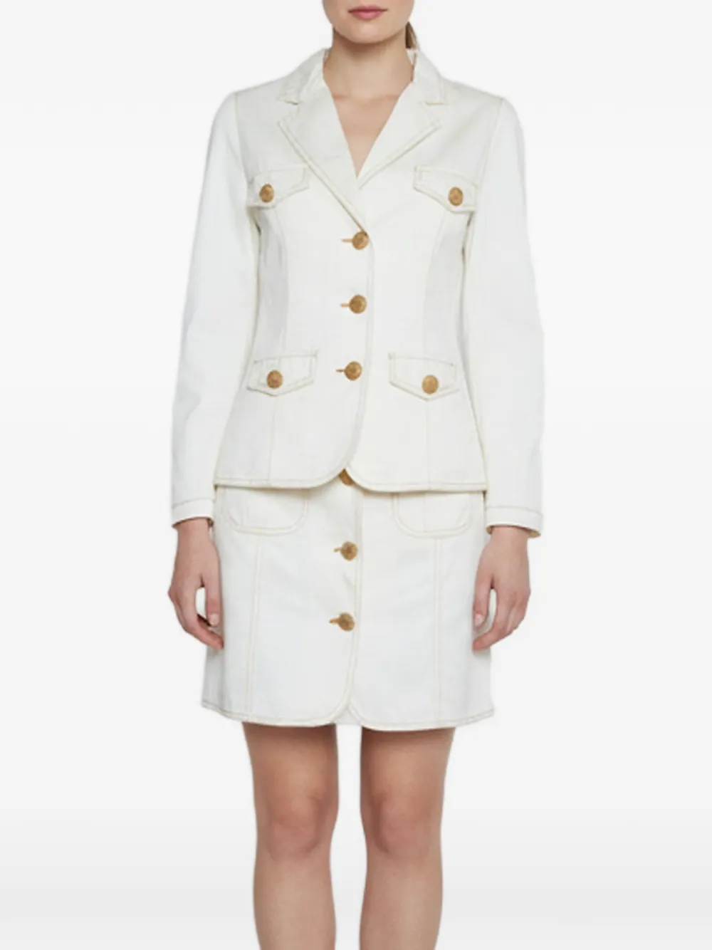 Moschino Pre-Owned denim skirt suit - Bianco