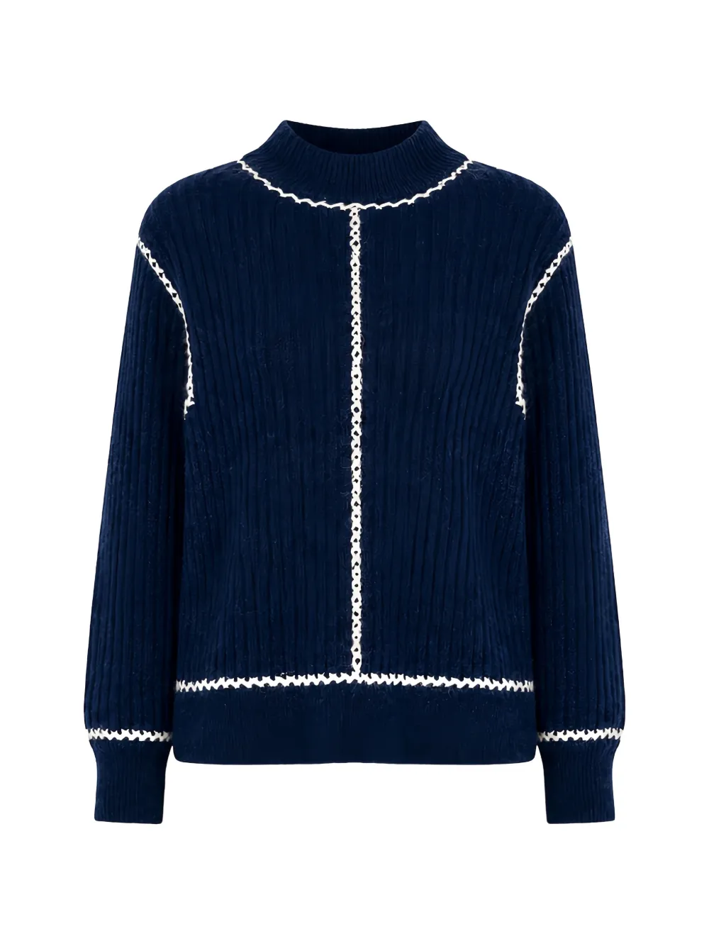 Carolina K Willa whipstitch-trim sweater - Blau