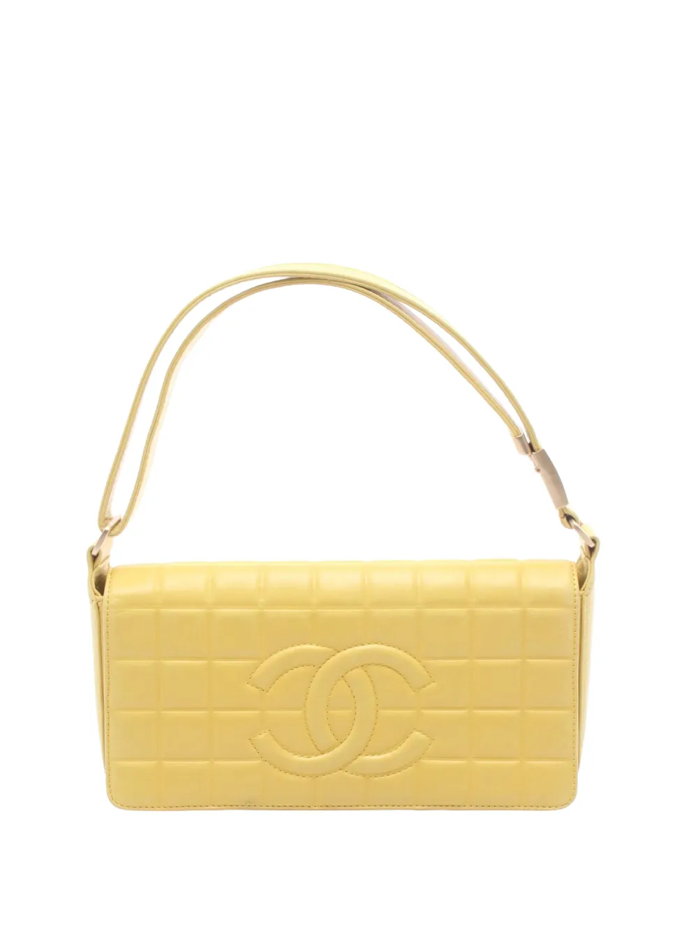 CHANEL Pre-Owned 2002-2003 CC Choco Bar Flap East West shoulder bag - Gelb