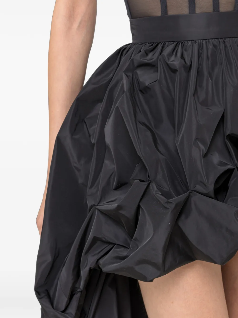 NISSA asymmetric taffeta skirt Zwart