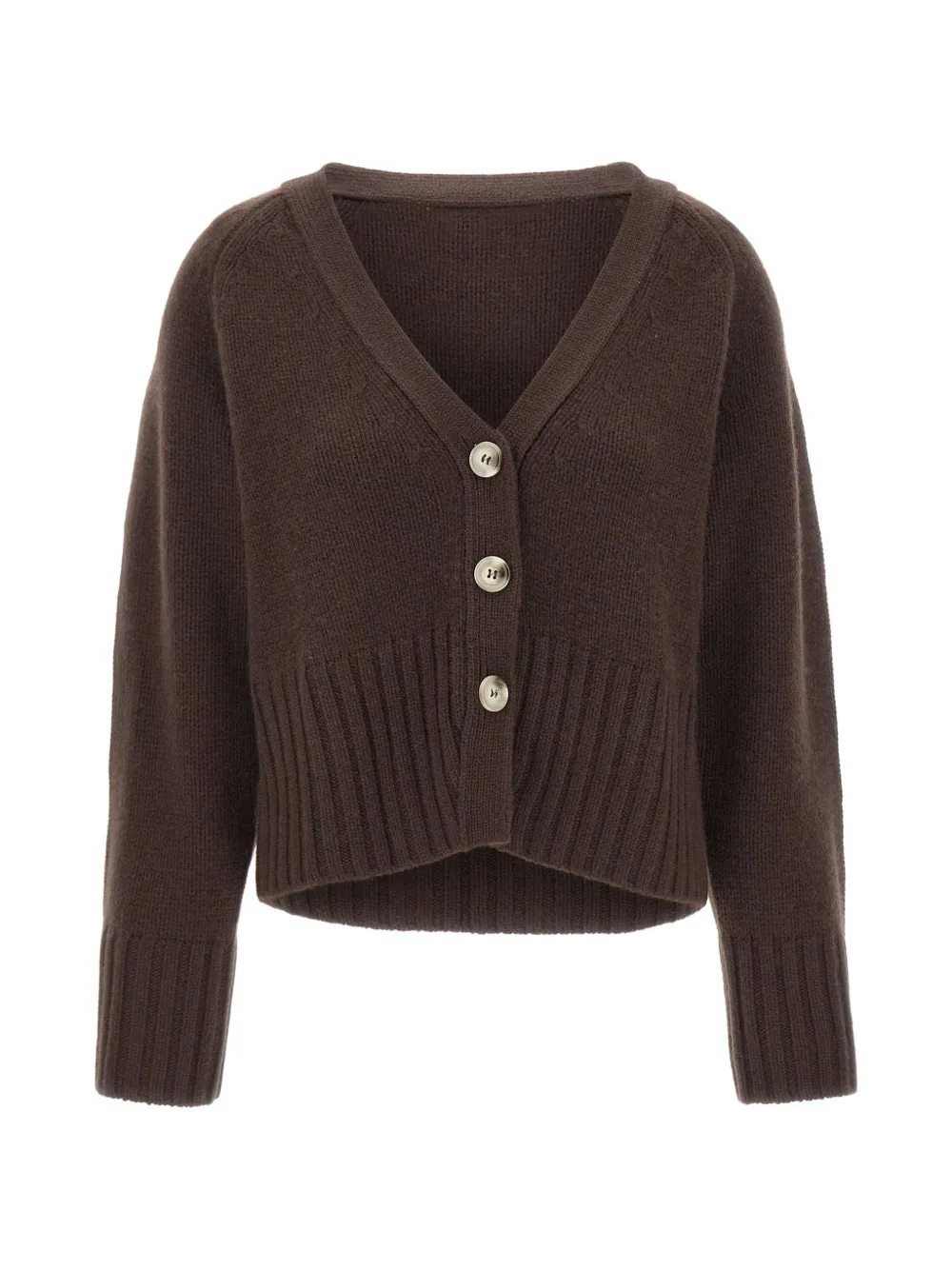 Soft Goat V-neck cardigan Bruin