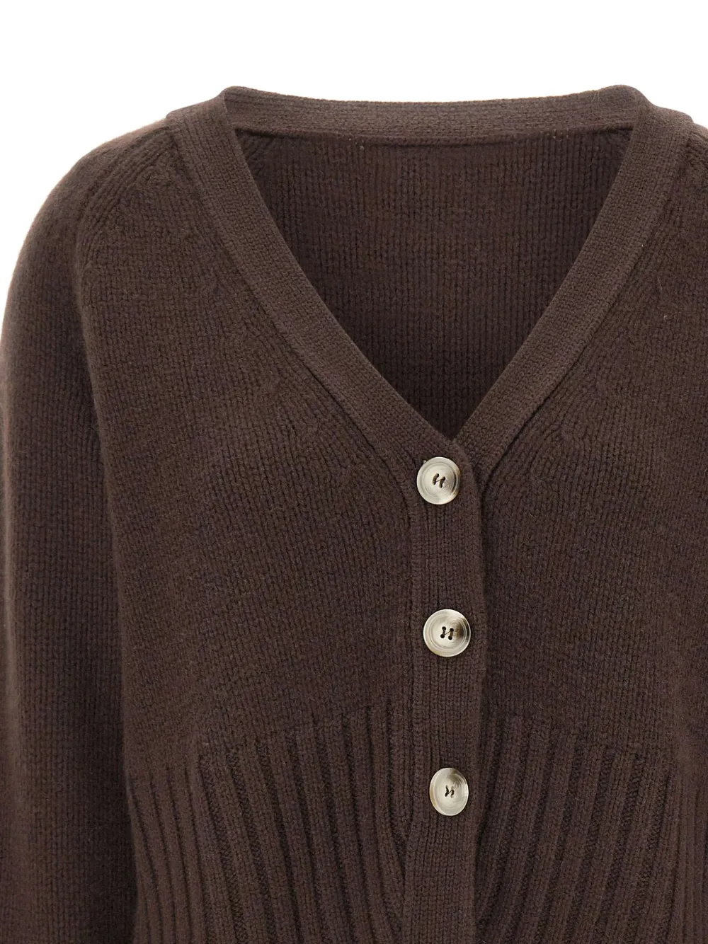 Soft Goat V-neck cardigan Bruin