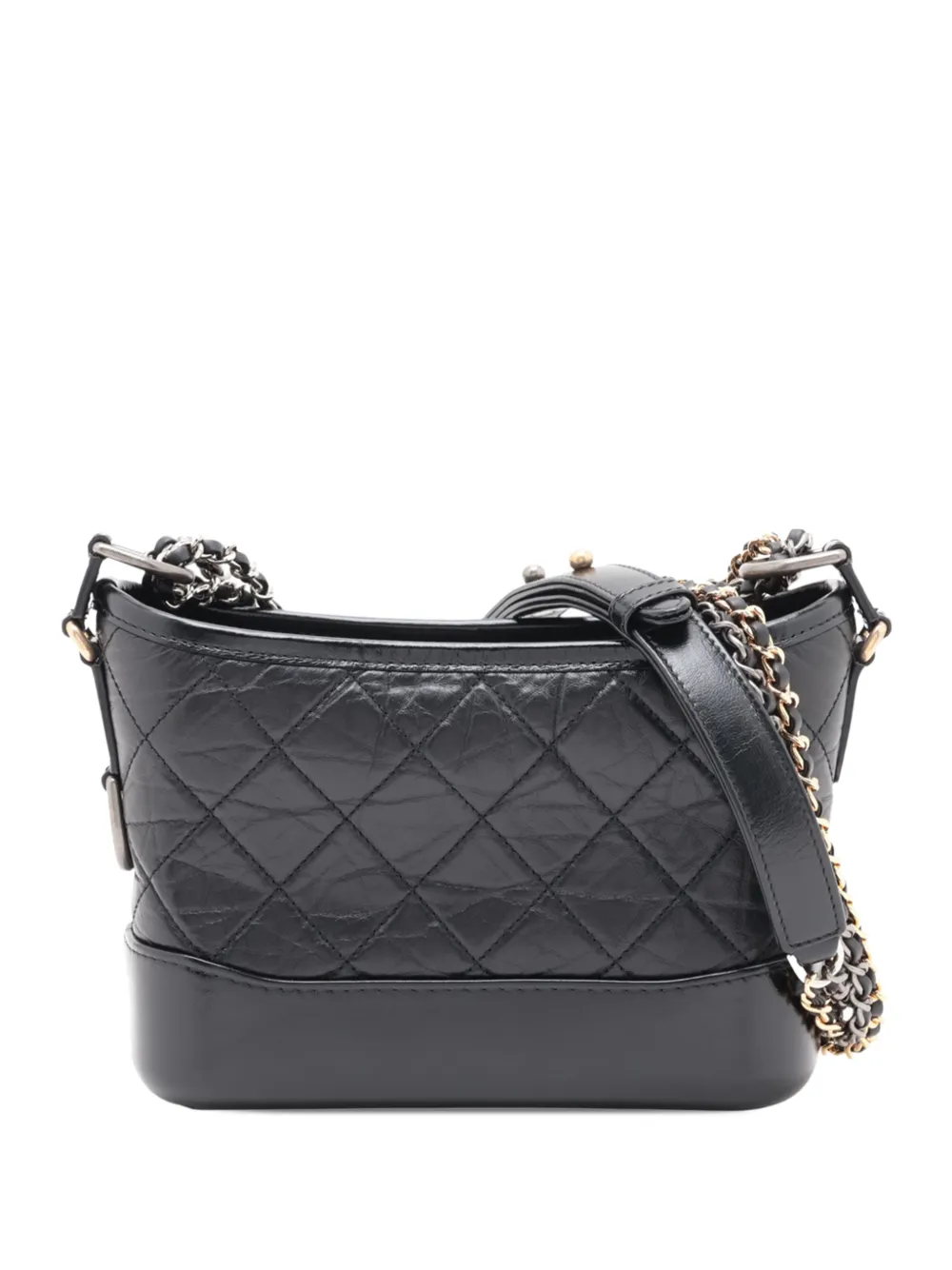CHANEL Pre-Owned 2019 Medium Aged Calfskin Gabrielle crossbody bag - Black