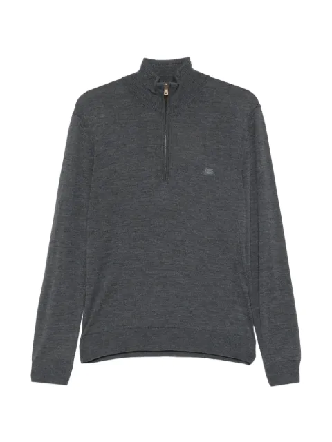 ETRO pull à demi-zip et broderie Pegasus