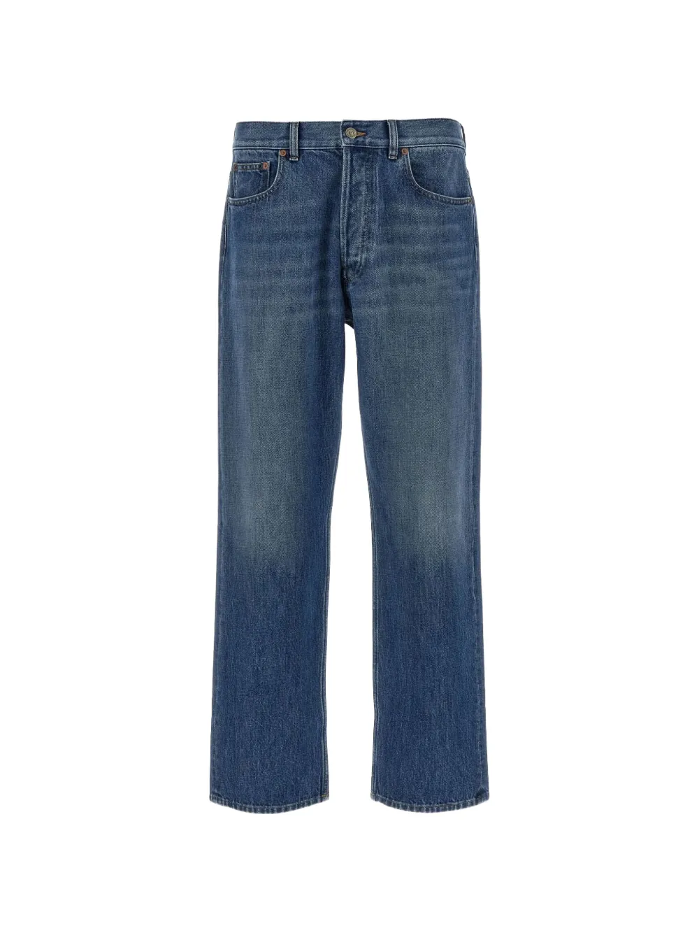 Valentino Garavani faded-design straight-leg jeans - Blu