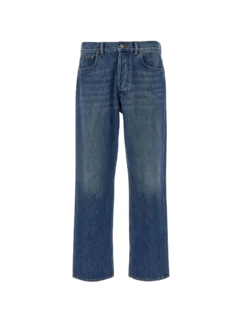 Valentino Garavani faded-design straight-leg jeans